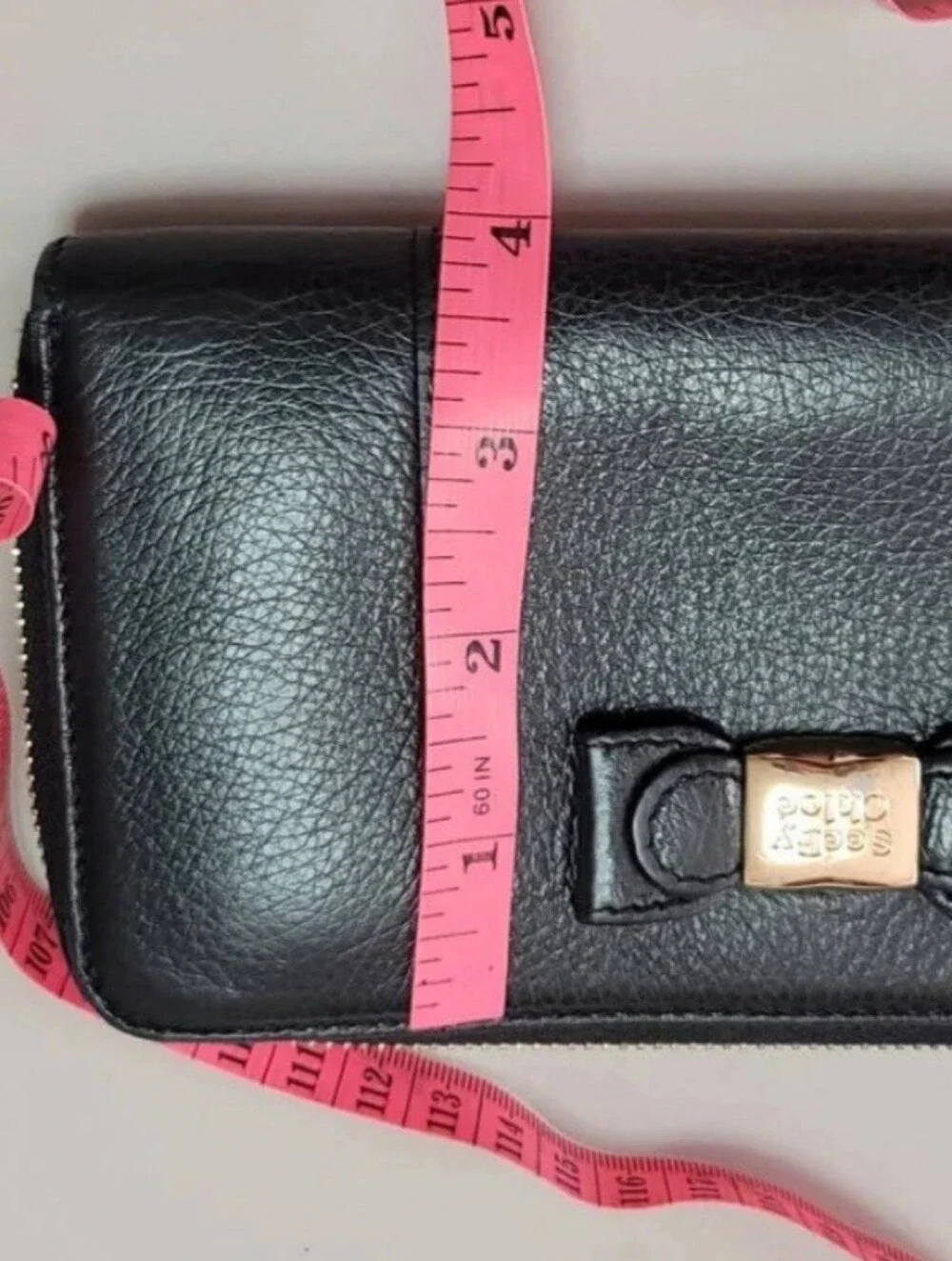 See By Chloe Black Leather Bow Continental Wallet